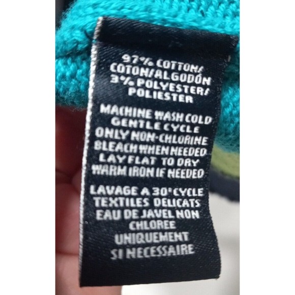 American Living Size Small Multicolor Striped Long Sleeve Sweater Cotton Blend - Picture 6 of 8